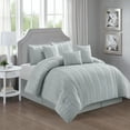 thumbnail image 2 of Nanshing Peeta 7 Piece Striped Comforter Set, Grey, California King, 2 of 9