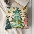 thumbnail image 3 of Merry Christmas Decorative Throw Pillow Covers, Tree Pink Porch Outdoor Home Decor, Polka Dots Stripes Holiday Cushion Case, 3 of 5