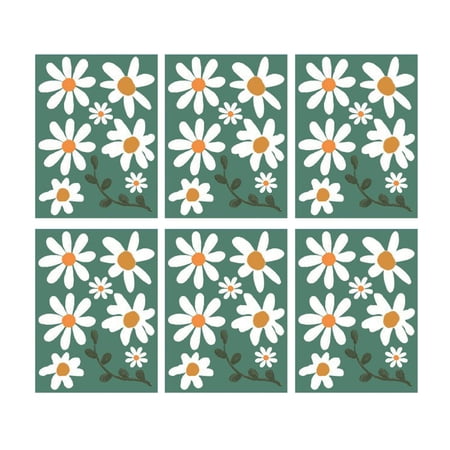 6 Pieces Cute Daisy Wall Decals, Peel and paste Mural Delicate Daisy ...