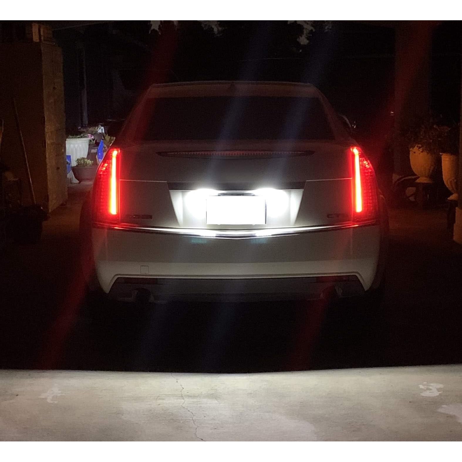 OEM-Fit 3W Full LED License Plate Light Kit For 2008-2010 Cadillac CTS CTS-V Sedan, Powered by 18-SMD Xenon White LED Diodes