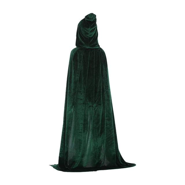 Capa con capucha de Halloween Capa de terciopelo Unisex Niños Niños Capa larga Vestido de lujo Disfr Tomshoo Verde/M