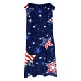 thumbnail image 5 of LUOGENLI Girls Fourth Of July Dresses Size 5/6 Girl's 4Th Of July Sleeveless Dress Cute Patriotic Flag Print A Line Stretchy Comfortable Summer Casual Play Dress for Toddler Kids Navy 130, 5 of 5