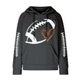 thumbnail image 4 of FAVIPT Women' Football Lover Casual Waffle Hoodie,Waffle Knit Hoodie for Women Game Day Sweatshirt Oversized Graphic Long Sleeve Sweater Football Season Pullover 2024 Dark Gray,XXL, 4 of 4