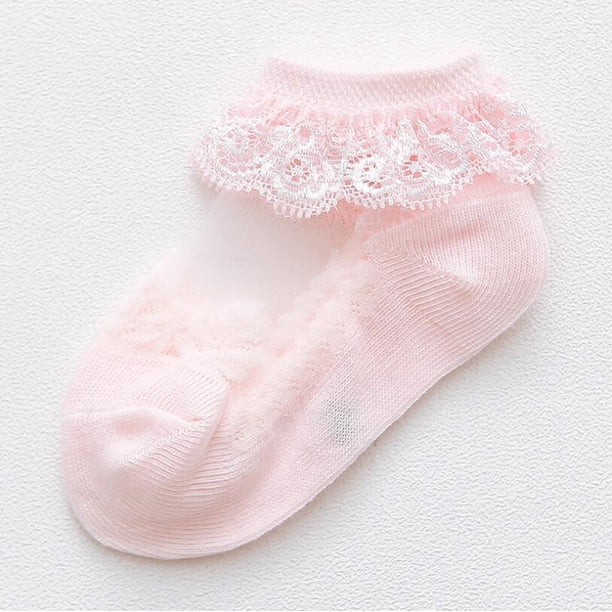 Calcetines bonitos de malla con flores de encaje para bebé recién nacido, Calcetines de algodón para niña, Calcetines transparentes antideslizantes, Calcetines Skarpetki Sokke Tan Jianjun unisex