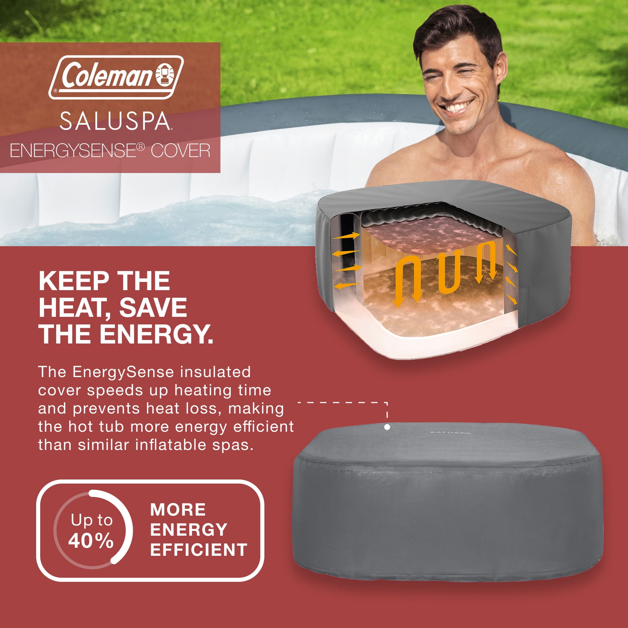 Coleman Hawaii AirJet Square Inflatable Hot Tub with Cover w/ Pump #P09144