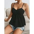 thumbnail image 2 of Womens Summer Spaghetti Strap Sexy Lace Trim Peplum Tank Top Backless Going Out Crop Tops for Women, 2 of 6