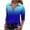 Blue, variant on Ombre Long Sleeve Tops for Women Collared Quarter Zip Pullover Casual Polyester Blend Spring Fall Shirts Blouse Loose Fit Everyday Wear