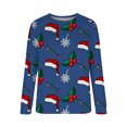 thumbnail image 4 of 2023 Chandails de Noël pour Femmes en Liquidation Mode Femmes Imprimé Manche Confortable Respirant Chandail à Col Rond, 4 of 5