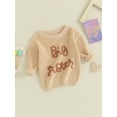 thumbnail image 2 of SUNSIOM Pull pour Filles, Broderie de Lettres, Col Rond, Manches Longues, Automne Hiver, 2 of 8