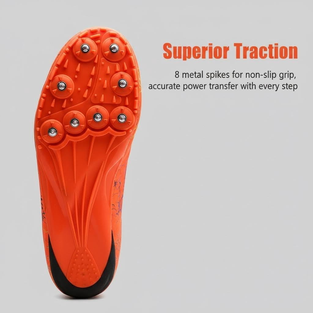 Unisex Track Spike Shoes, Track and Field Running Shoes for Sprint and Mid-distance