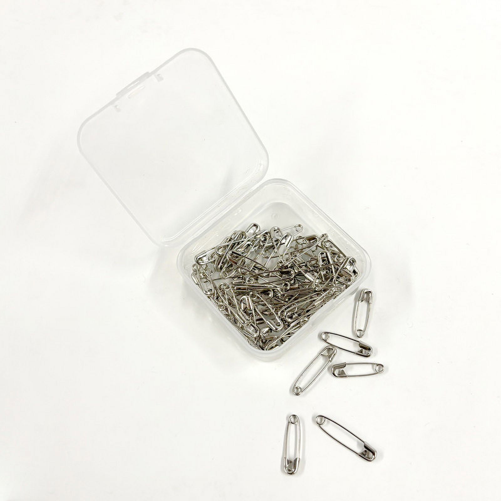 Hello Hobby Silver Safety Pins 80 Count with Assorted Sizes, Nickel-Plated Brass