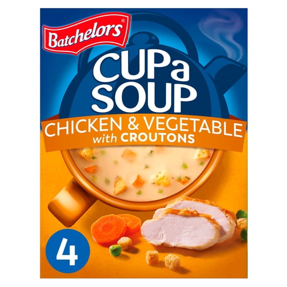 Batchelors Cup A Soup Chicken & Vegetable Croutons 4 Pack 110G, Imported from Britain