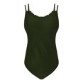 thumbnail image 6 of Fartey Tankini Swimsuits for Women Trendy Two Piece Tummy Control Swimsuit Scallop Trim Swim Tank Tops with Bottom Summer Solid Color Beach Vacation Swimwear Army Green M, 6 of 7