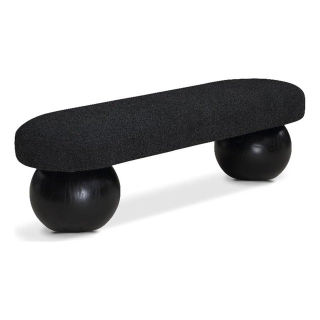Pemberly Row Banc Noir Moderne / Contemporain en Tissu Bouclé Riche Bowies