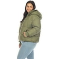 thumbnail image 2 of White Mark Women's Long Sleeve Zip Hooded Puffer Jacket with Pockets, 2 of 5