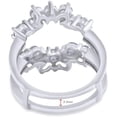 thumbnail image 2 of beryl_creation 925 Sterling Silver 1.00ctw Round Cut Diamond Beautiful Enhancer Wrap Guard Engagement Wedding Women's Ring 14k White Gold Finish, 2 of 3