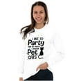 thumbnail image 4 of Cat Loving Introverts Funny Party Women Plus Size Long Sleeve Graphic Tee Brisco Brands 2X, 4 of 5