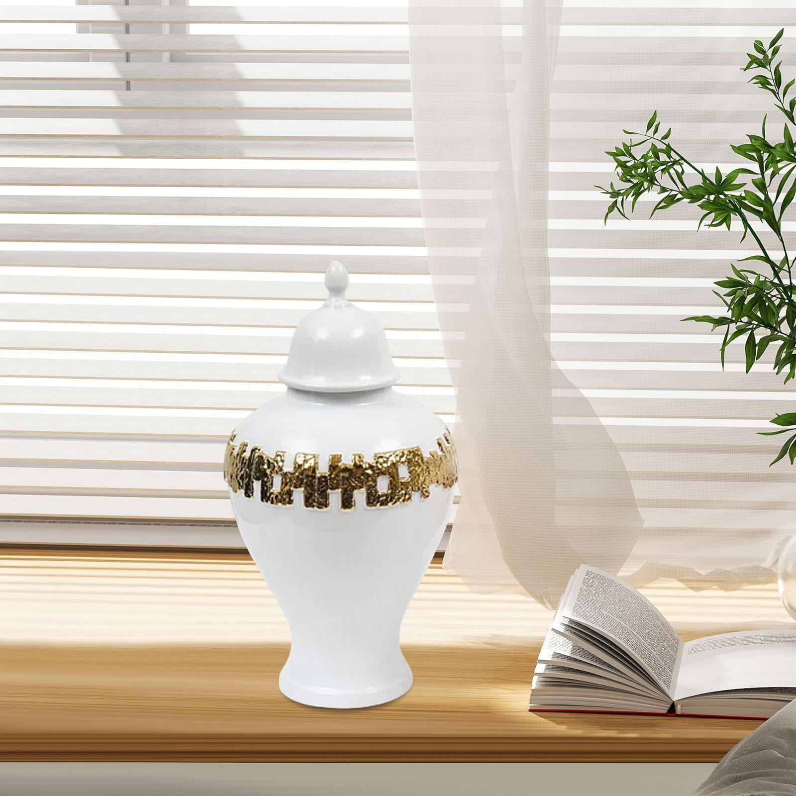 Decorative Ginger Jars with Lids Home Decor Flowers Ceramic Covered Jar