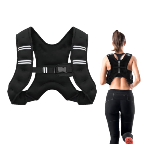 Behome Weighted Vest, 11lb Rucking Vest with Reflective Stripe & Large Pocket for Running, Training Workout, Jogging, Walking