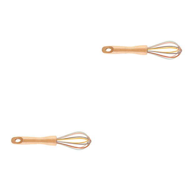 Toystoory Batidor de silicona batidor de huevos Manual mango de batidora de crema de de mano herramienta de cocina para hornear 8 pulgadas 2piezas Toystoory CBP022758