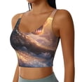 thumbnail image 2 of Pofeuu Mythical Serpent Mountain Sunrise Print Sports Bra for Women Sexy Vest Yoga Running Gym Fitness Crop Bras Tops-Small, 2 of 8