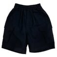 thumbnail image 6 of QIUOMBBP Athletic Quick Dry Shorts for Boys Solid Color Cargo Short Pants with Pockets Loose Summer Bottoms Black 6Years, 6 of 9