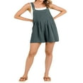 thumbnail image 3 of Mesase Women's Sleeveless Adjustable Strap Linen Short Overalls Jumpsuit, Solid Color, 1, 3 of 9