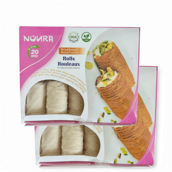 Noura Dried Kataifi Pastry Rolls, Pack of 2, 40 ROLLS