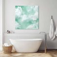 thumbnail image 3 of Green Sky Cloud Wall Art Painting on Canvas, Natural Landscape Scenery Ombre Canvas Art Home Prints Wall Art Framed Modern Artwork for Living Room Bedroom Wall Decor 16x16in, 3 of 9