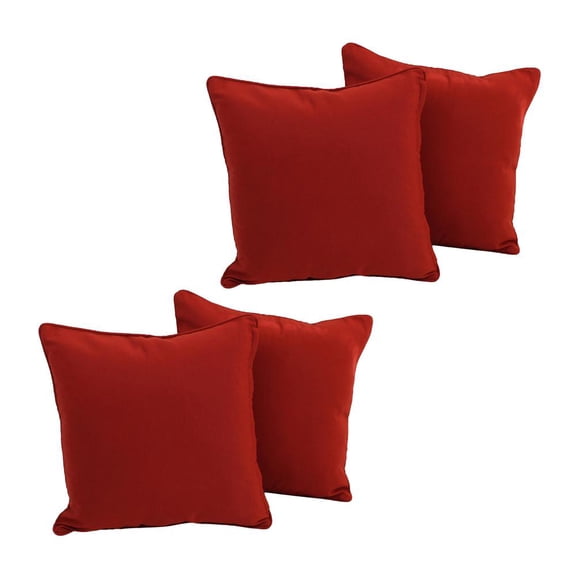 18-inch Double-corded Solid Twill Square Throw Pillows with Inserts (Set of 4) 9810-CD-S4-TW-RR