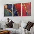 thumbnail image 2 of nygtbtfer Abstract Gold and Red Marble Wall Art Alcohol Ink Canvas Pictures Office Wall Decor Modern Brown Fluid Print Paintings Living Room Bedroom Artwork Kitchen Home Decoration 12x16x3pcs, 2 of 4