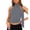 Gray, variant on Women's Fashion Bow Cold Shoulder High Neck Sleeveless Top Casual Vest Yellow M