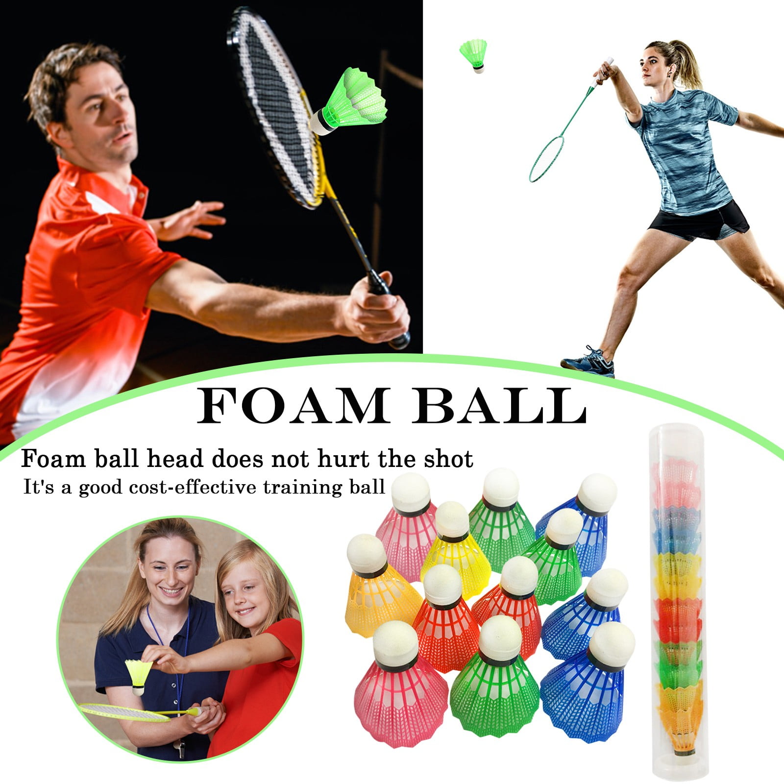 Outdoor Random Rubber Badminton Color Badminton 12 Practice Packs Ball