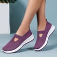 thumbnail image 4 of Pandaie Orthopedic Shoes for Women Wide Width Breathable Walking Slip on Sneakers Comfortable Arch Support Nurse Shoes Purple Size 8, 4 of 9