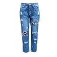 thumbnail image 2 of Vedolay Women for Trousers Women High Waisted Destroyed Flared Jeans Bell Bottom Denim Pants,Blue XS, 2 of 4