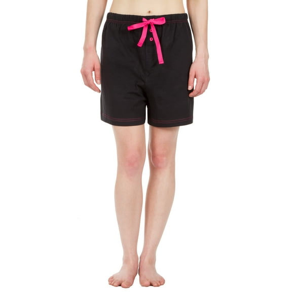 Leisureland Women's Knit Black Boxer Shorts