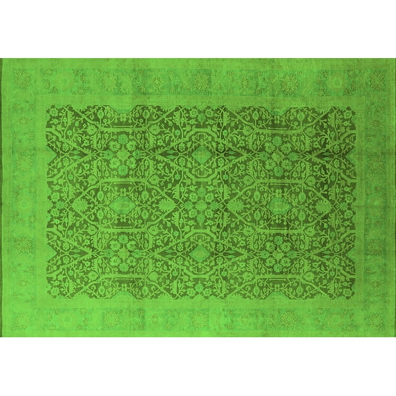 Ahgly Company Indoor Rectangle Oriental Green Traditional Area Rugs, 2' x 3'