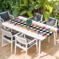 thumbnail image 2 of Colorful Flowers Table Cloths for 5 Foot Rectangle Tables, Spring Floral Elegant Pastoral Watercolor Patio Waterproof Elastic Fitted Tablecloths, Washable Rectangular Table Cover for Camping, 2 of 8