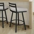 thumbnail image 5 of Amisco Derek 30 In. Swivel Bar Stool - Light Grey Polyester / Black Metal, 5 of 9
