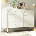 thumbnail image 2 of Modern 6-Drawer Dining Cabinet, Storage Sideboard with Metal Legs, Buffet for Kitchen/Living Room, Large Capacity, Cream White, 2 of 8