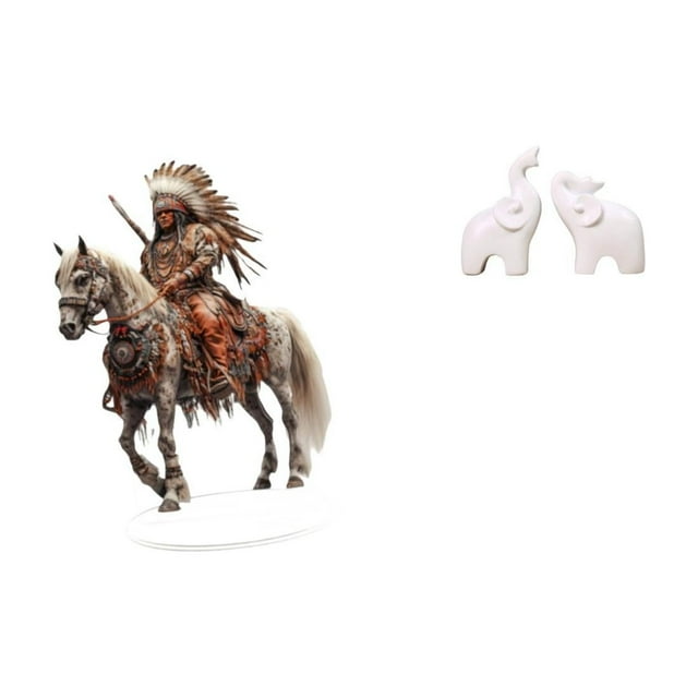 Centro De Mesa De Caballero Elefante Acrílico, Adorno Animal único, Decoración Del Hogar, Figuras De Regalo Impermeables Para La Entrada Del Dormitorio De La Oficina