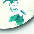 thumbnail image 3 of Designart 'Discover the World Map in Blue' Traditional Metal Circle Wall Art, 3 of 3
