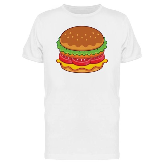 Cartoon Burger Fast Food Lovers Tee Men's -Image by Shutterstock
