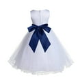 thumbnail image 2 of Ekidsbridal Girl Baptism Flower Girl Dress - White Tulle Rattail Edge 829S-A (Size: S-12), 2 of 3