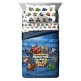 Monster Jam Truckin Palz Twin Bed Set with Comforter, Sheets for Kids Bedroom, 100 Microfiber