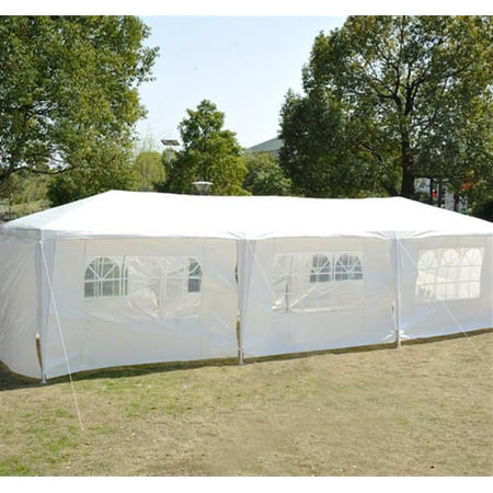 Outsunny Gazebo Canopy Party Tent with Removable Side Walls, 10' x 30', White
