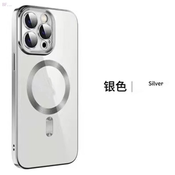 Para Iphone 14 13 12 11 Pro Max Galvanizado Magnético De Vidrio Templado Lente De Protección Caso Gao Jiahui unisex