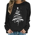 thumbnail image 4 of BLVB Christmas Sweatshirts for Women Christmas Tree Sweatshirt Long Sleeve Printed Crewneck Pullover Holiday Tops, 4 of 5