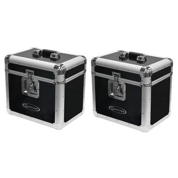 Odyssey KROM Transport Case for 70, 12 Inch Vinyl Records, Black (2 Pack)