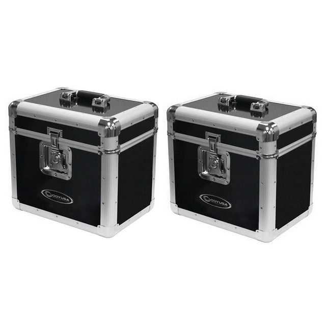 Odyssey KROM Transport Case for 70, 12 Inch Vinyl Records, Black (2 Pack)